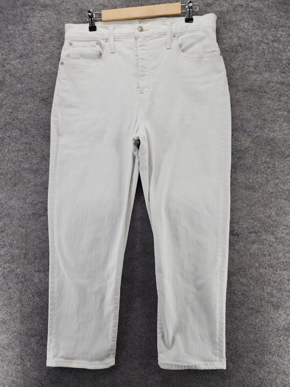 Madewell Jeans Womens 32 Classic Straight White Denim High Rise